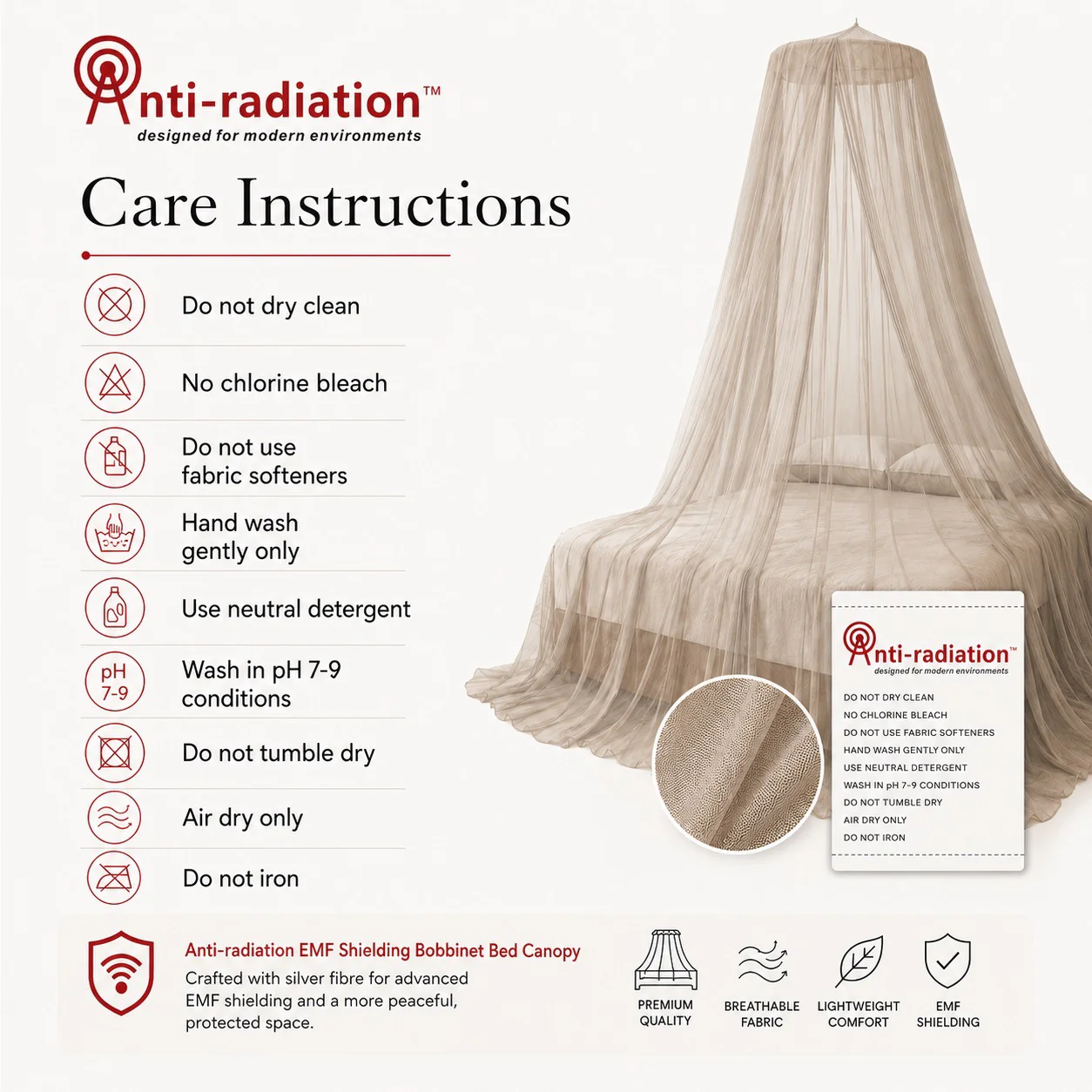 Anti-Radiation™ 2026 EMF Bed Canopy - Image 8