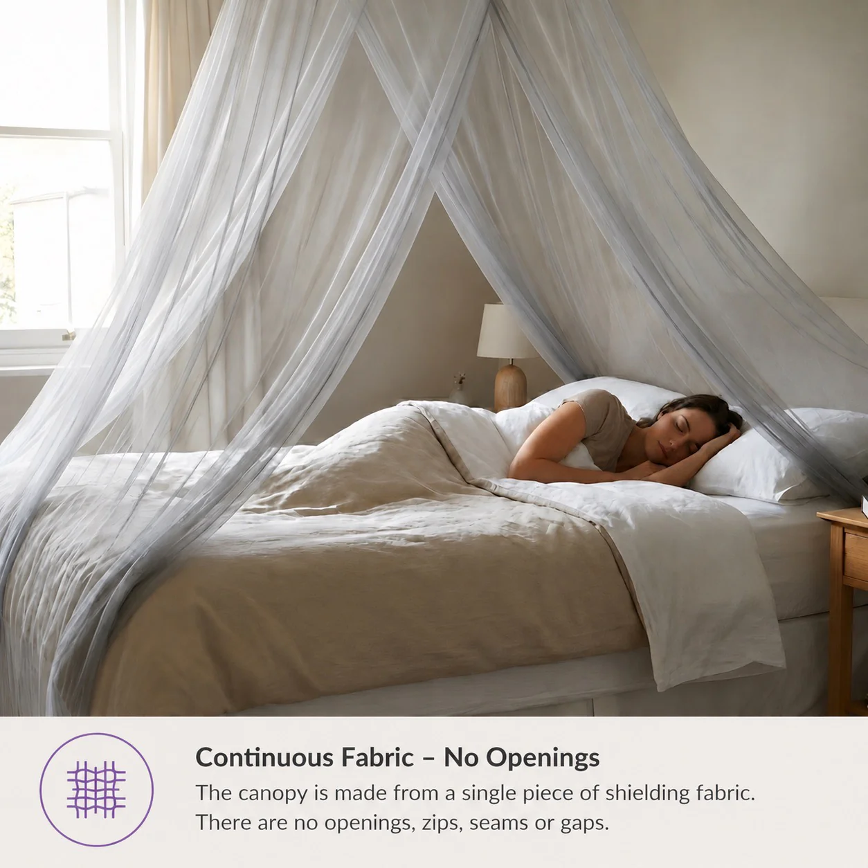 swisstulle AG® Silver Bobbinet™ Bell-Shaped 5G EMF Bed Canopy